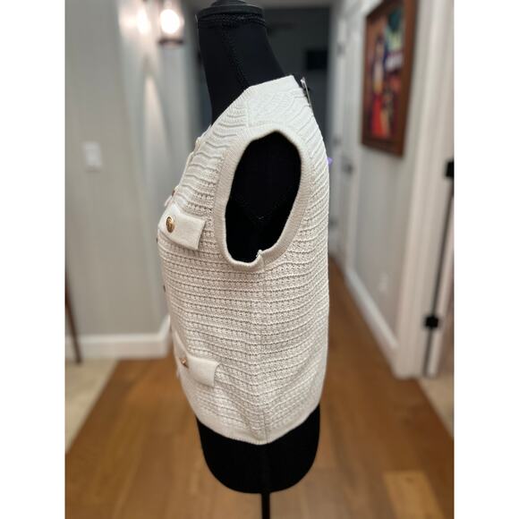 [BLANKNYC] Sleeveless Knit Vest Cardigan Color: Cream (Size S) - NWT - Picture 8 of 11